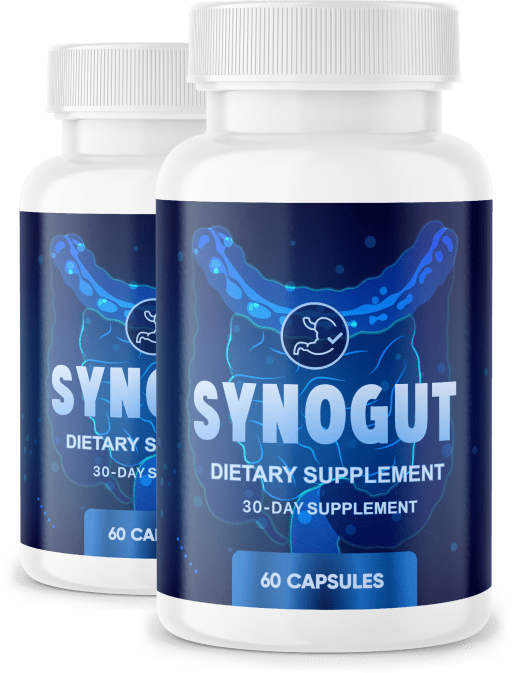 SynoGut digestive supplement bottles